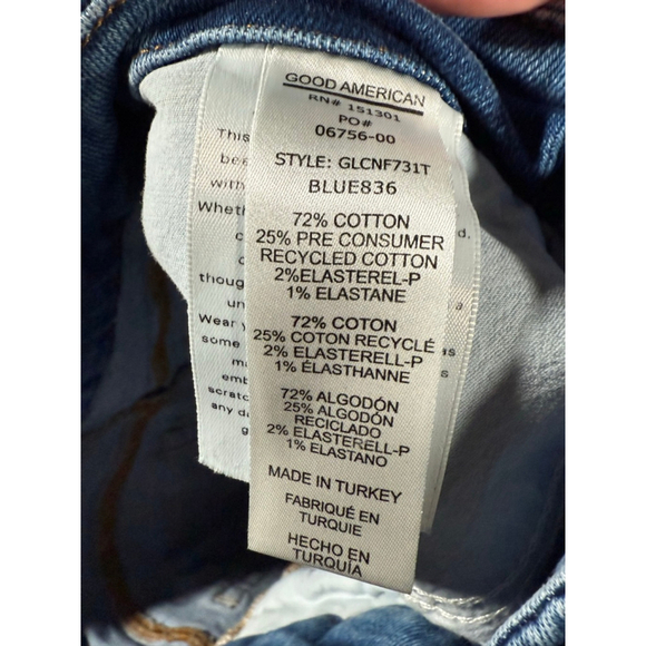 Women's GOOD AMERICAN Blue Distressed Skinny Jeans 12 - Picture 10 of 10